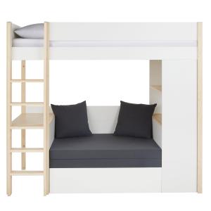 Cama alta evolutiva infantil en crudo de 209 cm con escrito…