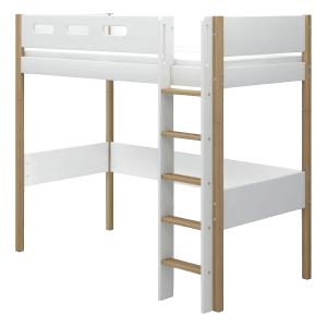 Cama altillo efecto madera blanca 90x200cm