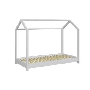 Cama cabaña infantil - blanca, 200x90cm