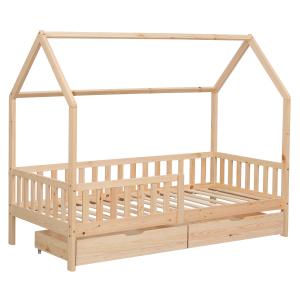 Cama cabaña infantil de madera con cajones 190x90cm