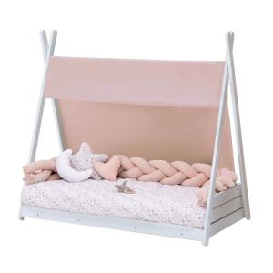 Cama cabaña Montessori blanca 70x140 cm   colchón   textil…