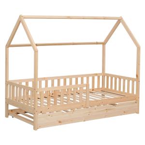 Cama cabaña nido extraíble para niños 190x90 cm madera