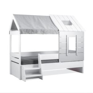 Cama casita blanca 90x200cm