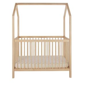 Cama casita para bebé con barrotes de pino L. 127