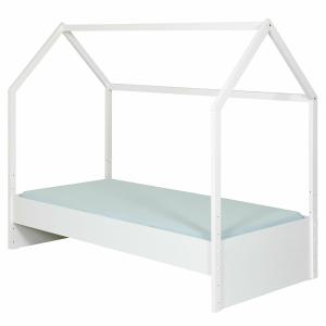 Cama casita y colchón blanco 90x190 cm
