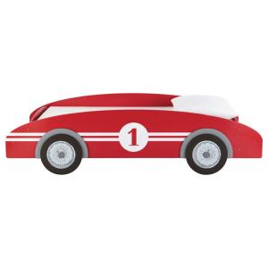 Cama-coche infantil 90×190 de madera roja