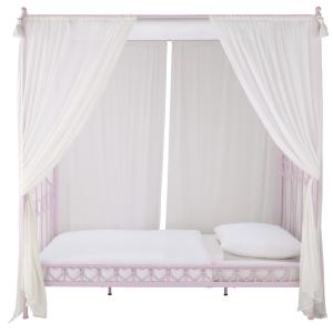 Cama con dosel 90x190 de metal rosa