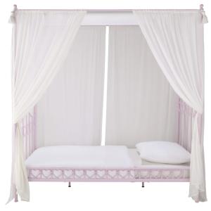 Cama con dosel de metal rosa de 90x190 cm