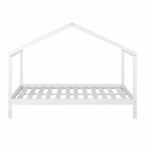 Cama con forma de cabaña de madera de pino blanco 90x190 cm