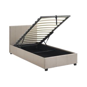 Cama con somier abatible y cabecero, 90cm, beige