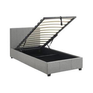 Cama con somier abatible y cabecero, 90cm, gris claro