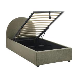 Cama con somier abatible y cabecero 90x190cm, acabado en bo…