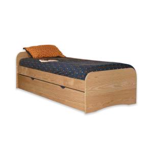 Cama con somier y colchón madera maciza   90x200 cm