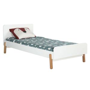 Cama con somier y colchón madera maciza y mdf  blanco 90x19…