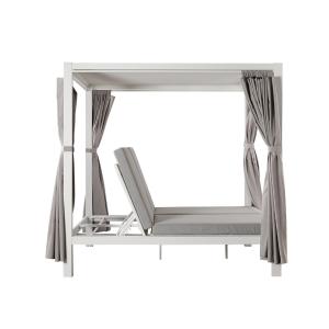 Cama de jardín 2 plazas gris