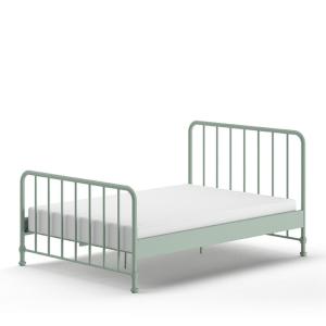 Cama de metal 140x200cm - verde de almendras