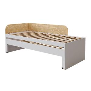 Cama de nido con colchones madera maciza  blanco 90x200 cm