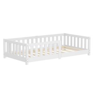 Cama de suelo infantil 80 x 160 cm blanco madera maciza de…