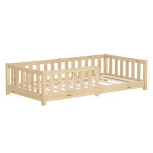 Cama de suelo infantil 80 x 160 cm natural madera maciza de…