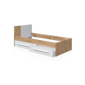 Cama dess melamina, blanco artik, 196 x 77 x 87