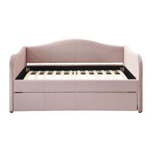 Cama diván efecto madera rosa 90 x 190 cm