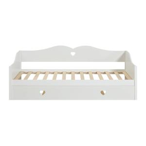 Cama diván pino blanco 2x90x190 cm