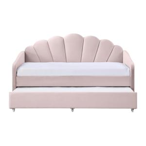 Cama diván terciopelo rosa 90 x 190 cm