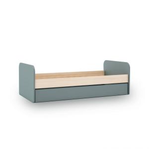 Cama doble juvenil Breeze madera Verde Salvia - Oak Soft