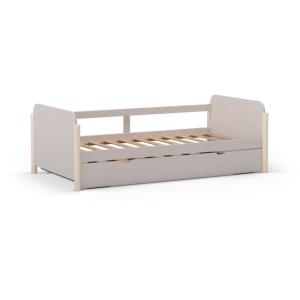 Cama doble juvenil madera, beige, 198,5 x 68 x 105