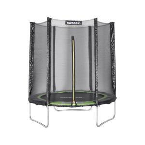 Cama elástica con protección red, 180cm, verde