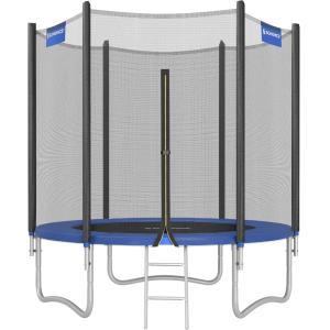 Cama elástica de 183 cm con red de seguridad de color negro…