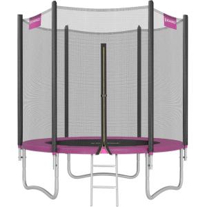 Cama elástica de 183 cm con red de seguridad de color negro…