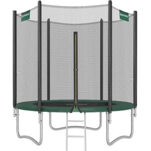 Cama elástica de 183 cm con red de seguridad de color negro…