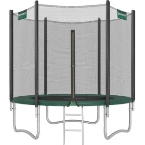 Cama elástica de 244 cm con red de seguridad de color verde…