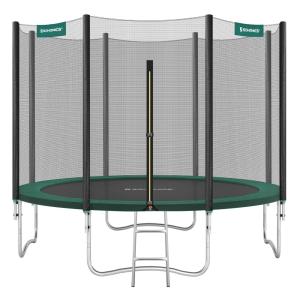 Cama elástica de 305 cm con red de seguridad de color verde…