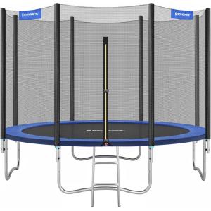 Cama elástica de 366 cm con red de seguridad de color azul