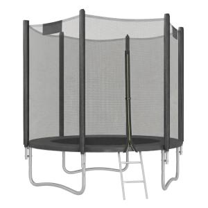 Cama elástica para niños con red y cojín de seguridad de ac…