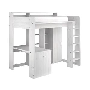 Cama entreplanta infantil combinada decoración pino petters…