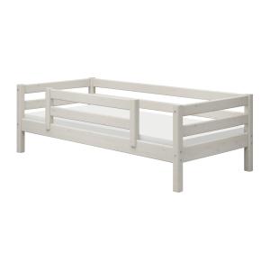 Cama individual con barra de seguridad de pino macizo blanc…