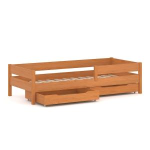 Cama individual de pino macizo y MDF con cajones 180x80 col…