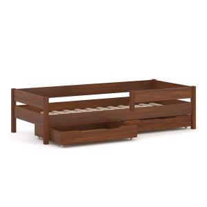 Cama individual de pino macizo y MDF con cajones 180x80 pal…