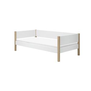 Cama infantil 200x90cm roble macizo y laminado blanco