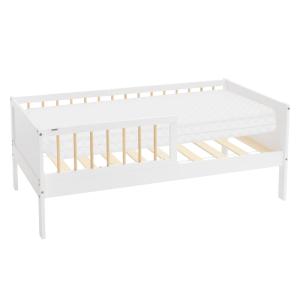 Cama infantil 70 x 140 cm blanco-natural con colchón espuma…