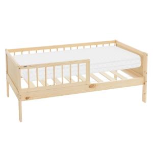Cama infantil 70 x 140 cm natural con colchón espuma fría y…
