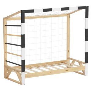 Cama infantil 70 x 140 cm portería de fútbol y escalera mad…