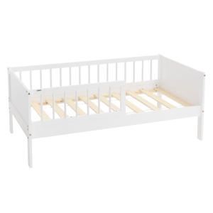 Cama infantil 70x140 cm color blanco con anticaída y somier