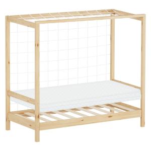 Cama infantil 70x140cm   colchón 10cm portería fútbol mader…