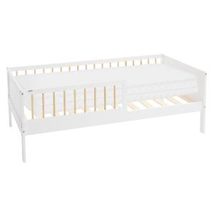 Cama infantil 80 x 160 cm pino blanco-beige con colchón esp…