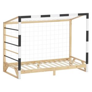 Cama infantil 90 x 200 cm portería de fútbol y escalera mad…
