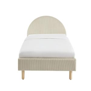 Cama infantil 90x190 de pana beige con somier incluido